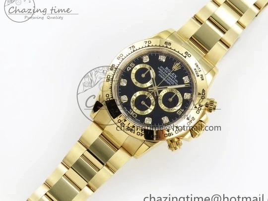 MiroTime 0323 Daytona 116508 QF 1:1 Best Edition Black Diamonds Dial on YG Bracelet SH4130 V3 (Gain Weight) Popular 1719